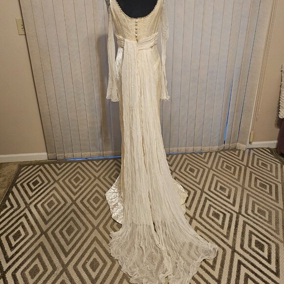 Peter Langner Velvet Champagne Wedding Dress NWT 46/10 - Picture 4 of 8